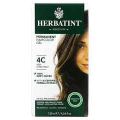 Herbatint, Tintura de hierbas permanente en gel para cabello, 4C, Castaño Ceniza, 4,56 fl oz (135 ml)