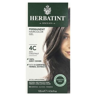 Herbatint, Gel de Coloração Permanente, 4C, Castanha de Cinza, 135 ml (4,56 fl oz)