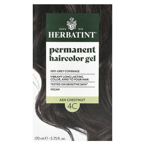 Herbatint, 長效草本染髮膠，4C，灰板色，4.56液體盎司（135毫升）