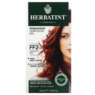 Herbatint, フラッシュファッション、パーマネント ハーバル ヘアカラー ジェル、FF 2 クリムゾンレッド、4.56 fl oz (135 ml )