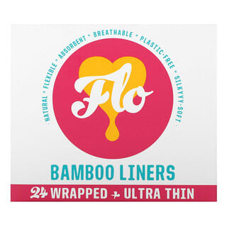 Here We Flo, Flo, Bamboo Liners, Ultra Thin, 24 Liners
