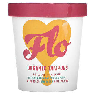 Here We Flo, Tampones orgánicos, Regular + Super`` 14 tampones