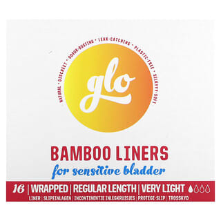 Here We Flo, Glo, Bamboo Liners For Sensitive Bladder, Regular, 16 Liners
