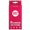 XO! Righteous Rubber Ribbed + Dotted Condoms, Unscented, 6 Condoms