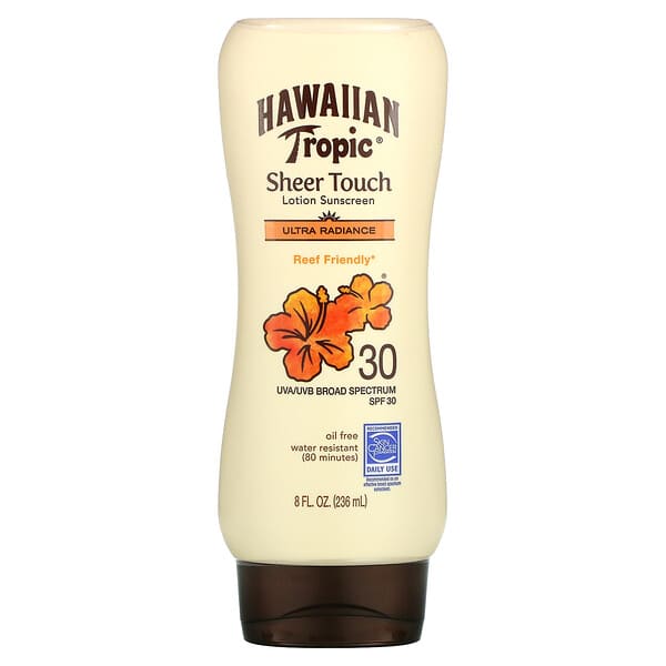 Hawaiian Tropic, シアータッチ、ローション サンスクリーン、ウルトラ ラディアンス、SPF 30、8オンス(236 ml)