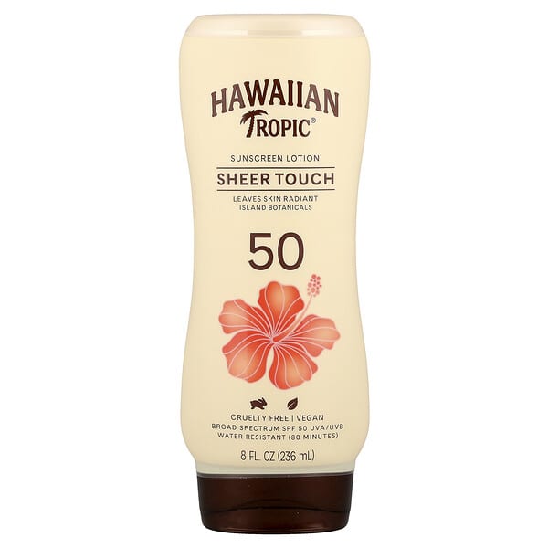 Hawaiian Tropic, 全粹觸感，抗曬乳，SPF 50，8 液量盎司（236 毫升）