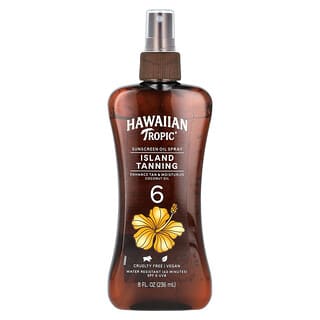 Hawaiian Tropic, Island Tanning, солнцезащитное масло-спрей, SPF 6, 236 мл (8 жидк. унций)