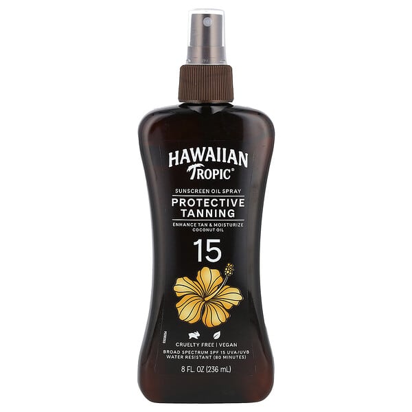 Hawaiian Tropic, 防護美黑，抗曬油噴霧，SPF 15，8 液量盎司（236 毫升）