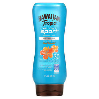 Hawaiian Tropic, Island Sport, Protector solar de alto rendimiento, FPS 30, Perfume tropical suave, 236 ml (8 oz. líq.)