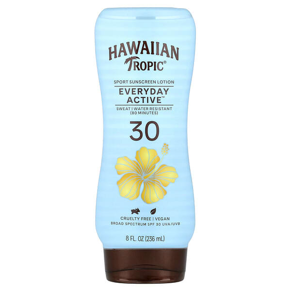 Hawaiian Tropic, 海島運動，高性能抗曬霜，SPF 30，熱帶清新清香，8 液量盎司（236 毫升）