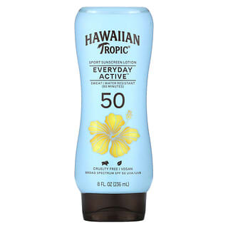 Hawaiian Tropic, Island Sport, Écran solaire à large spectre, SPF 50, Parfum Légèreté tropicale, 236 ml