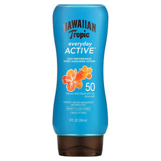 Hawaiian Tropic, High Performance Sport Sunscreen Lotion, SPF 50, Light Tropical,  8 fl. oz (236 ml)