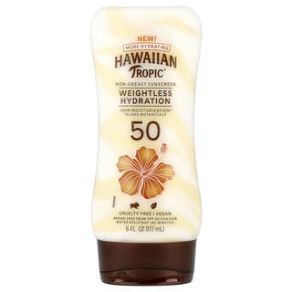 Hawaiian Tropic, Oil-Free Sunscreen, Weightless Hydration, ölfreier Sonnenschutz, feuchtigkeitsspendende Wirkung ohne zu beschweren, LSF 50, 177 ml (6 fl. oz.)