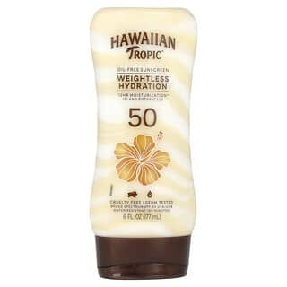 Hawaiian Tropic, Protezione solare senza olio, idratazione senza peso, SPF 50, 177 ml