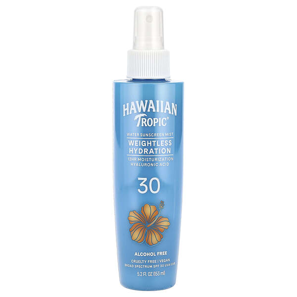 Hawaiian Tropic, 輕薄補水，水性抗曬噴霧，SPF 30，5.2 液量盎司（153 毫升）