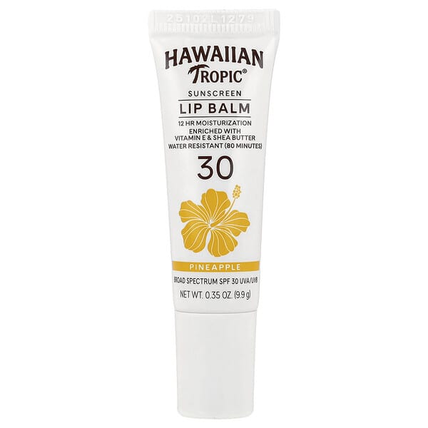 Hawaiian Tropic, 抗曬潤唇膏，SPF 30，菠蘿味，0.35 盎司（9.9 克）