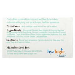 Hyalogic LLC, ヒアルロン酸配合リップクリーム、14g（1／2オンス）