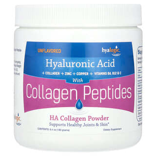 Hyalogic, HA Collagen Powder, Unflavored, HA-Kollagen-Pulver, geschmacksneutral, 180 g (6,4 oz.)