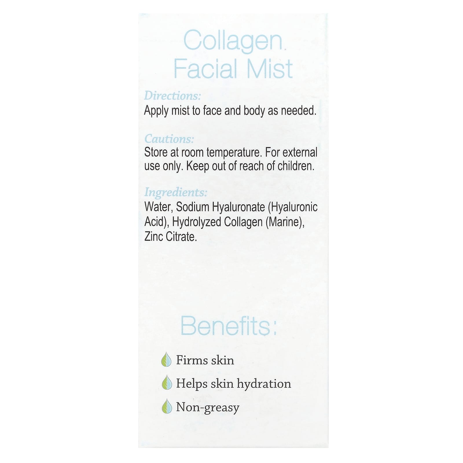 Hyalogic, Collagen Facial Mist With Hyaluronic Acid & Marine Collagen