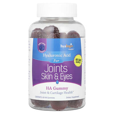 Hyalogic, HA Gummies, Hyaluronic Acid, Berry Flavor, 60 mg, 60 Gummies