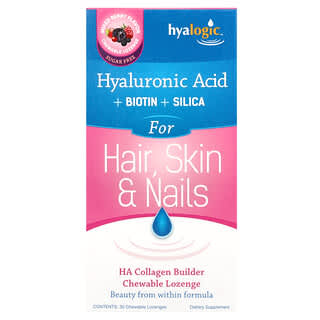 Hyalogic, HA Collagen Builder, Hyaluronsäure + Biotin + Silica, gemischte Beeren, 30 Kautabletten
