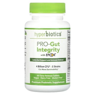 Hyperbiotics, Pro-Gut Integrity, средство для поддержки кишечника с Epicor, 60 таблеток с отсроченным высвобождением