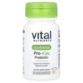 Hyperbiotics, Vital Nutrients, Probiótico PRO-Kids®, Naranja ácida, 60 comprimidos masticables veganos