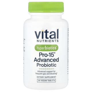 Vital Nutrients, Hyperbiotics®, Pro-15® Advanced Probiotic, 30 Vegan Tablets