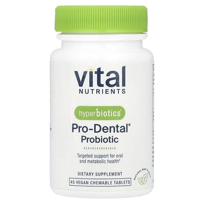 Vital Nutrients, Hyperbiotics®, Pro Dental®, Natural Mint Flavor, 45 Vegan Chewable Tablets