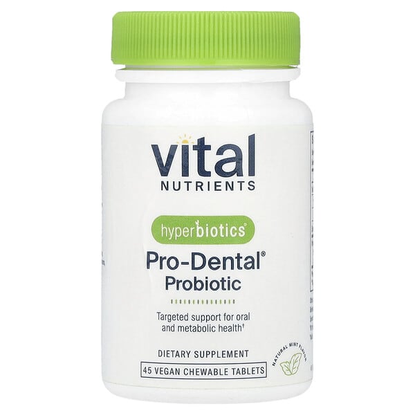 Vital Nutrients Hyperbiotics®, Pro-Dental® Probiotic, Natural Mint, 45 Vegan Chewable Tablets