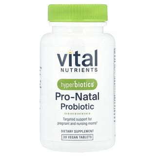 Hyperbiotics, Vital Nutrients, Probiotique pronatal, 30 comprimés vegan