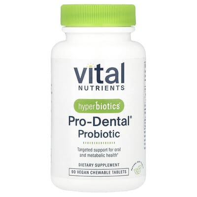Vital Nutrients, Hyperbiotics®, Pro Dental®, Natural Mint Flavor, 90 Vegan Chewable Tablets