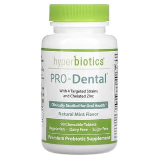 Hyperbiotics, PRO-Dental، بنكهة النعناع الطبيعي، 90 قرص للمضغ