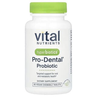 Hyperbiotics, Probiótico Pro-Dental®, Menta Natural, 90 Comprimidos Mastigáveis Veganos