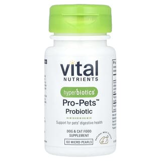 Hyperbiotics, Probiótico para perros y gatos Pro-Pets™, Carne natural, 60 microperlas