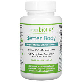 Hyperbiotics, Melhor Corpo, Projetado para Controle de Peso, 5 Bilhões de UFCs, 60 Comprimidos de Liberação Temporizada