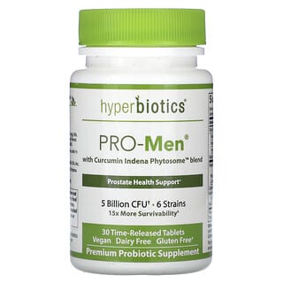 Hyperbiotics, PRO-Men con mezcla de Curcumin Indena Phytosome ™, 5000 millones de UFC, 30 comprimidos de liberación prolongada