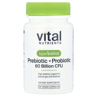 Vital Nutrients, Hyperbiotics®, Prebiotic + Probiotic, 30 Vegan Capsules