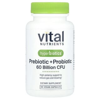 Vital Nutrients, Hyperbiotics®, Prébiotiques + Probiotiques, 60 capsules vegan