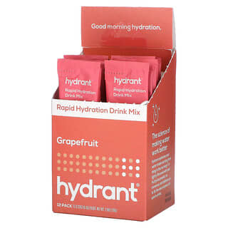 Hydrant, Mezcla para preparar bebidas de hidratación rápida, Pomelo, Paquete de 12, 6,5 g (0,23 oz) cada uno
