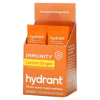 Hydrant, 環境に負けない体づくりサポートドリンクミックス、レモンジンジャー、12袋、各6.5g（0.23オンス）