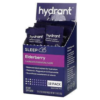 Hydrant, Sleep, Mezcla para dormir, Saúco, Paquete de 12, 6 g (0,21 oz) cada uno