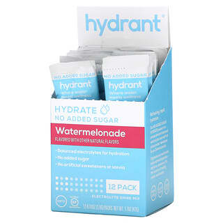 Hydrant, Elektrolyt-Trinkmischung, Wassermelone, 12er-Pack, je 3,9 g (0,14 oz.)