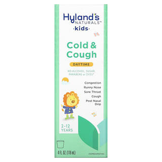 Hyland's Naturals, 4 Kids Cold & Cough สูตรกลางวัน สำหรับอายุ 2-12 ปี ขนาด 4 ออนซ์ (118 มล.)