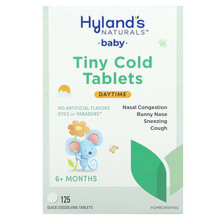 Hyland's Naturals‏, Baby, טבליות Tiny Cold, לתינוקות, ליום, מגיל 6 חודשים ומעלה, 125 טבליות מתמוססות במהירות