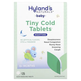 Hyland's, Bebé, Tabletas pequeñas para el resfriado nocturno, A partir de los 6 meses, 125 comprimidos de disolución rápida