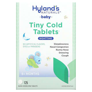 Hyland's, Bebé, Pequeños comprimidos para el resfriado, Para la noche, 6 meses o más`` 125 comprimidos de disolución rápida