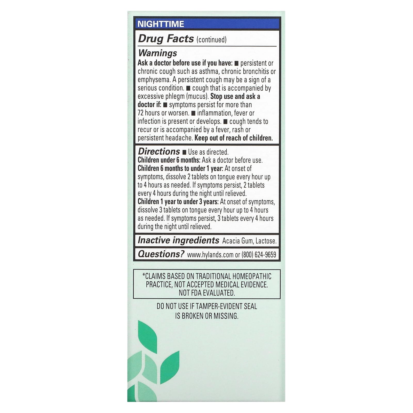 Hyland's Naturals, Baby, Tiny Cold Tablets Combo Pack, Daytime