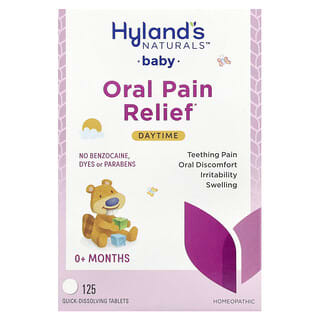 Hyland's Naturals, Baby, Oral Pain Relief, Daytime, 0+ Months, 125 Quick-Dissolving Tablets