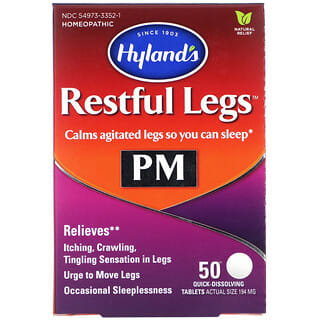 Hyland's, أقراص Restful Legs PM لراحة القدمين، 50 قرص سريع الذوبان
